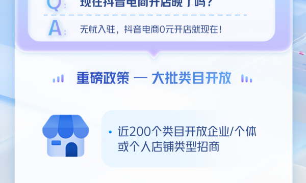 开店的好时机到来 抖音电商正式公布新商成长三大利好